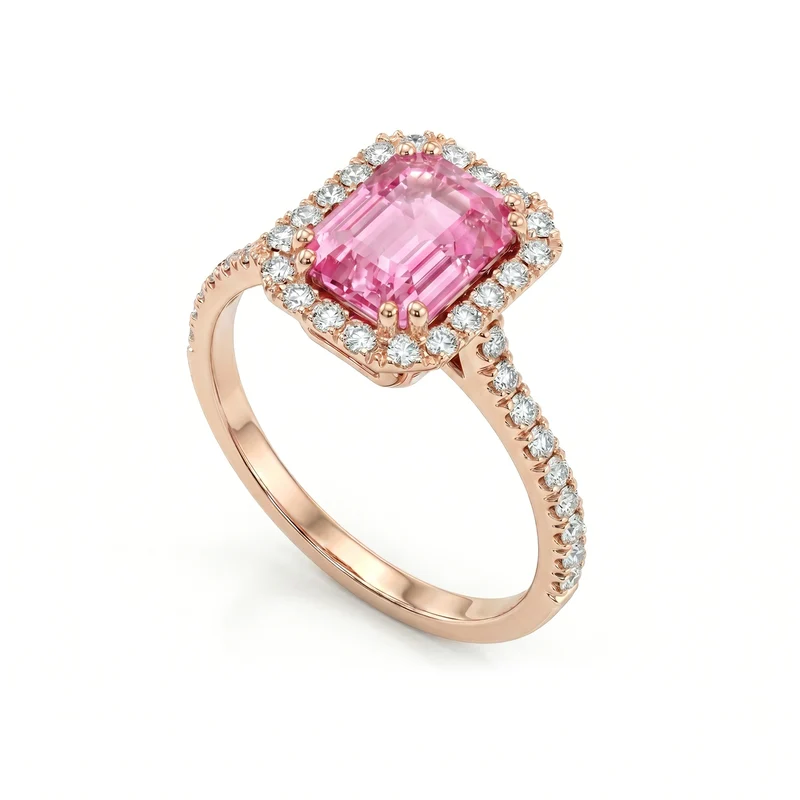 Golay anello zaffiro pink ottagonale 6x4 e diamanti ACLC072DIZP64-23310110109