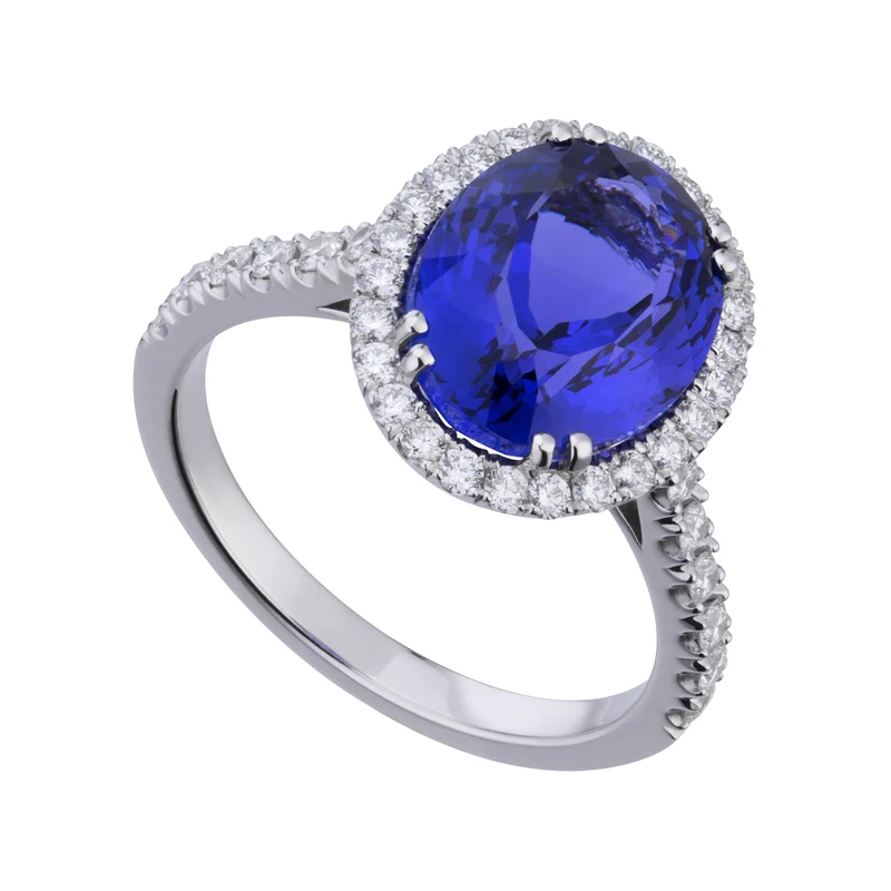 Golay anello tanzanite ovale 6x4 e diamanti ACLC070DITZ64-23193110106