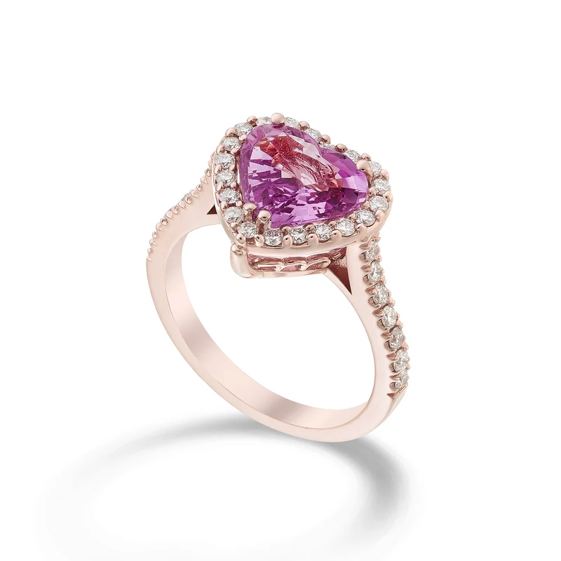 Golay anello zaff pink cuore 9x8, contorno e gambo inc ACLC062DIZP98-23083110060
