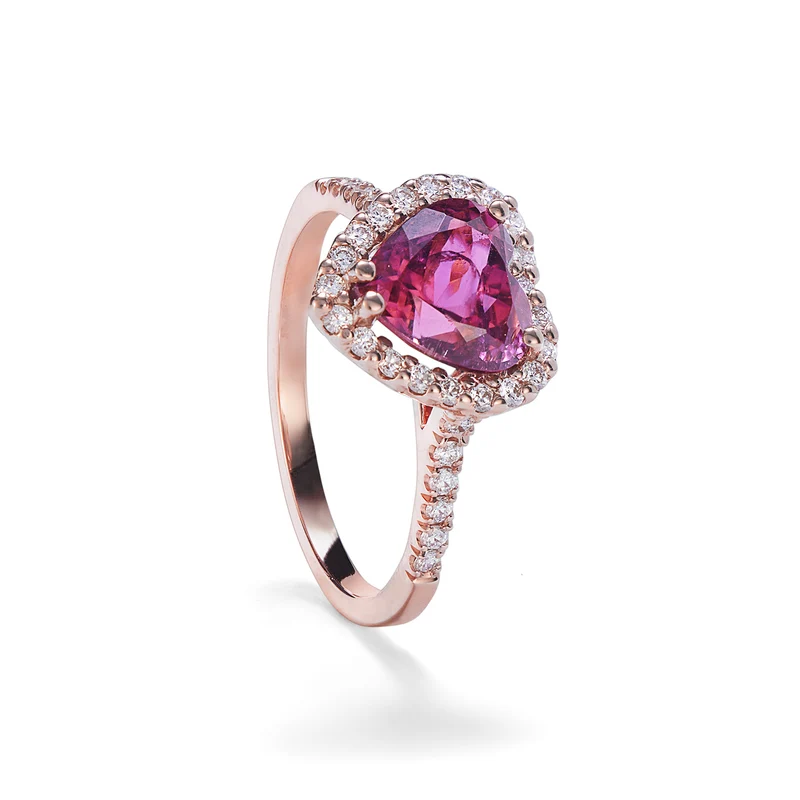 Golay anello tormalina rosa a cuore mis. 8x8 e diamanti ACLC060DITO2-22097110010