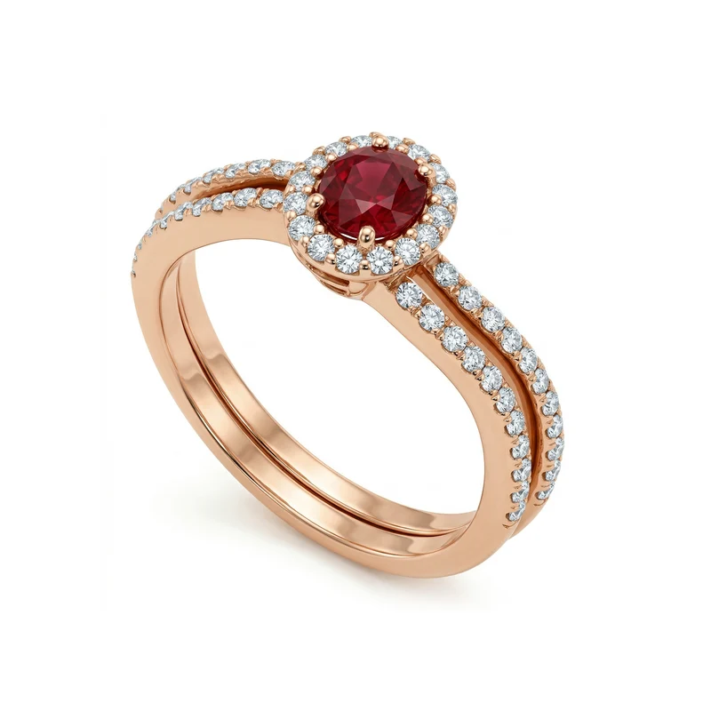 Golay anello rubino ovale e contorno+gambo ACLC055DIRU2-19354110028