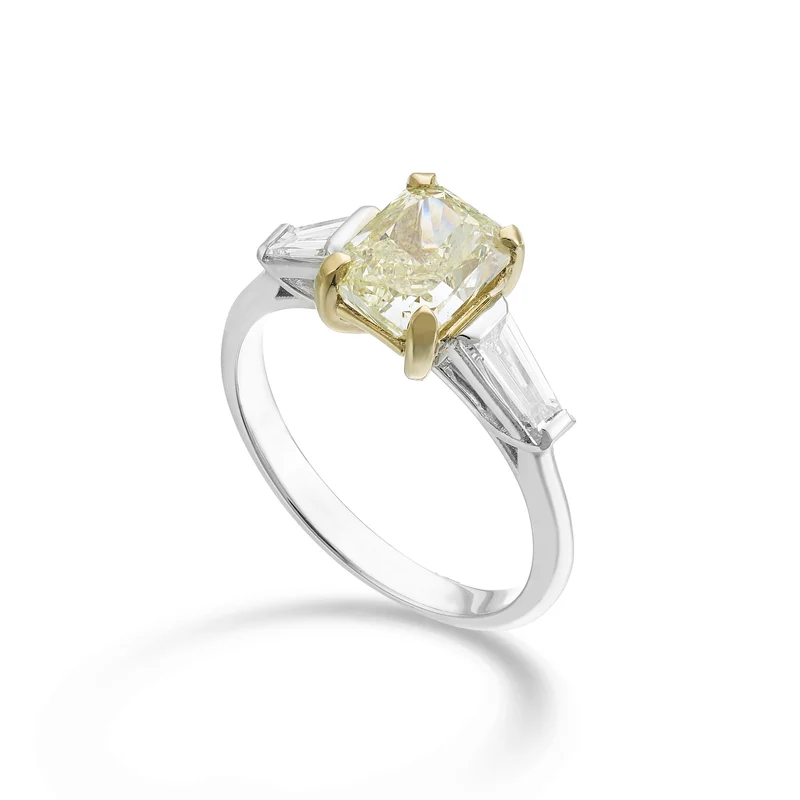 Golay anello diamante fancy ott 7x6 e tepper laterali ACL788DFY76BG-25336110136