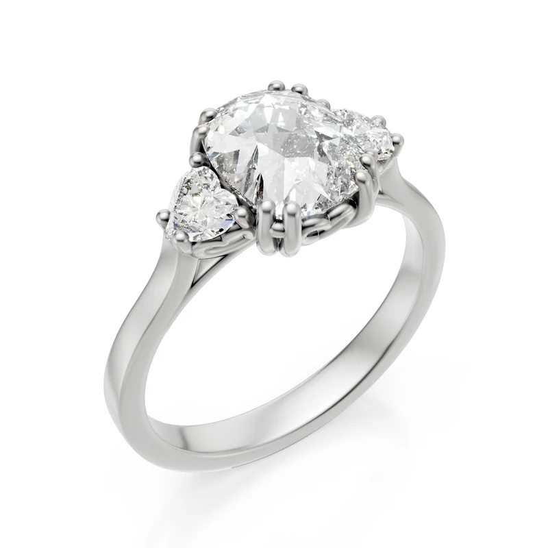Golay anello diamante cushion 8x6 e cuori laterali ACL754D86-25272110165