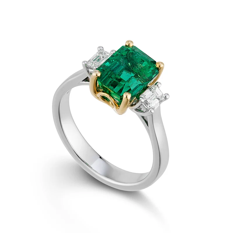 Golay anello smeraldo ottagonale 9x7 e emerald laterali ACL470DSM97-25064110265
