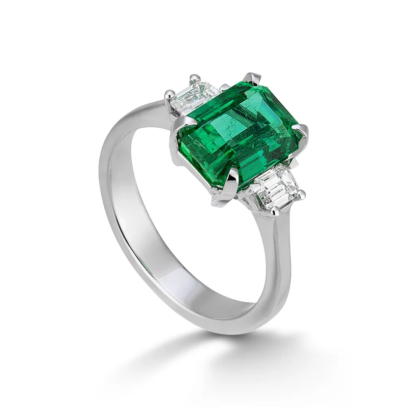 Golay anello smeraldo ottagonale 9x7 e emerald laterali ACL469DSM97-25064110266