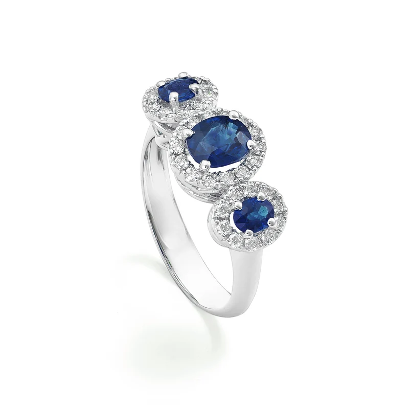 Golay anello trilogy zaffiri 4x3 cent 6x5 cont. diamanti ACL3123DIZB56-24030110110