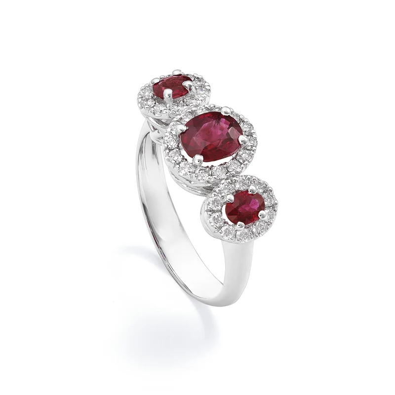 Golay anello trilogy rubini 4x3 cent 6x5 cont. diamanti ACL3123DIRU56-24030110108