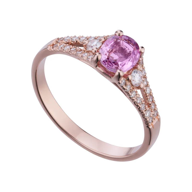 Golay anello zaffiro pink ovale 6x5 e gambo incassato ACL204DIZP-21053110041