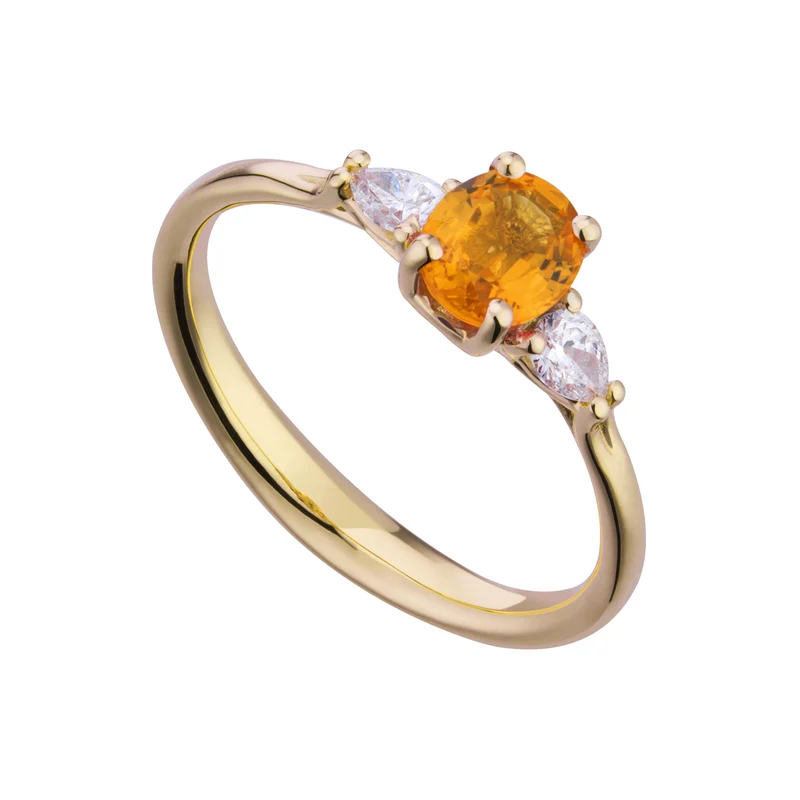 Golay anello zaffiro yellow ovale 6x5 e diamanti goc lat ACL202DIZY-21033110020