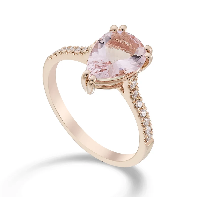 Golay anello morganite goccia 10x7 gambo incassato ACL195DMO710-23053110047