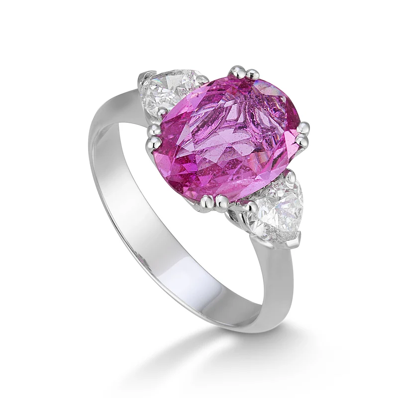 Golay anello diamanti e zaffiro pink 9x12 ACL138DZP129-22179110020