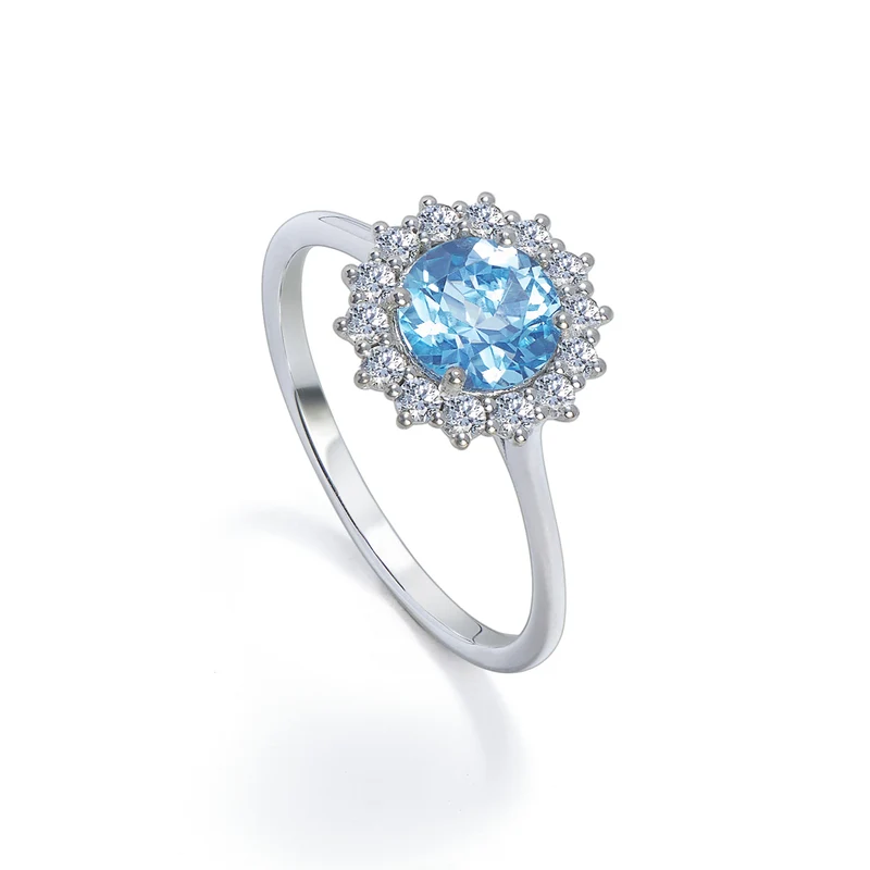 Golay anello topazio ice blue 6x6 round e cont. diamanti ACL118DITP-22304110045