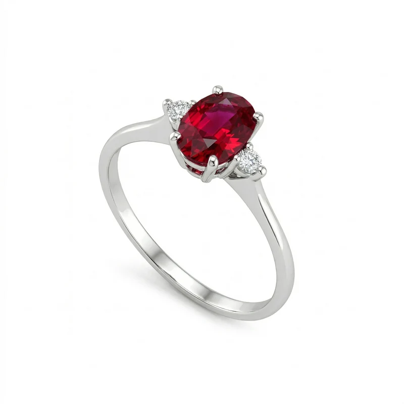 Golay anello con rubino ovale ct.1,25 mis.7x5 e diamanti ACL092DIRU2-19036110158
