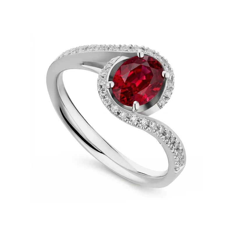 Golay anello rubino ovale 7x5 contorno diam e gambo inc ACL032WDIRU-23321110135