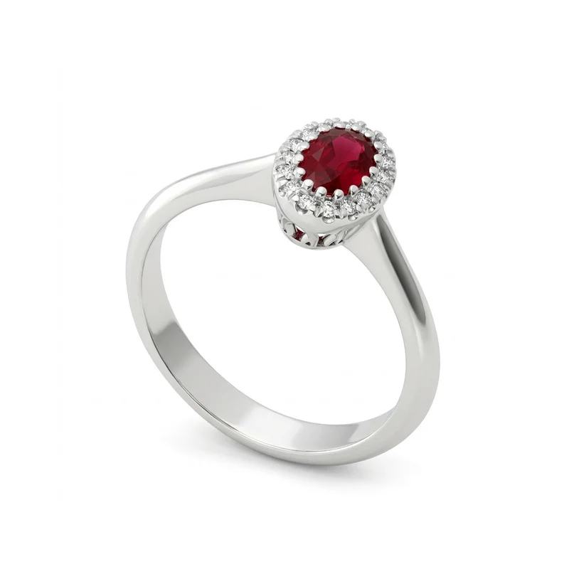 Golay anello rubino con contorno ACL007WDIRU-16015110007