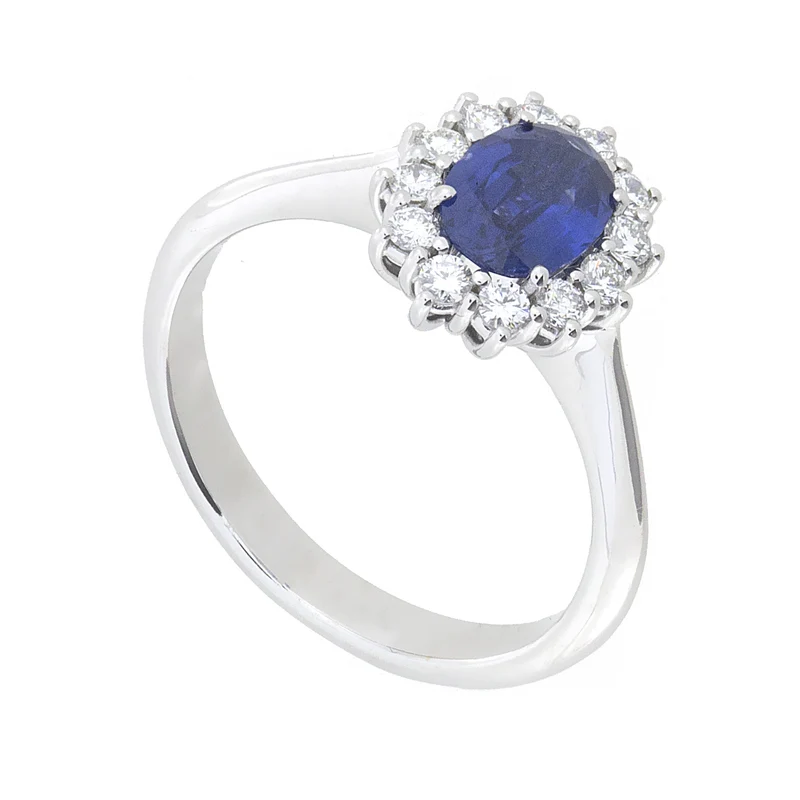 Golay anello zaffiro ovale 7x5 con contorno ACL002WDIZB-23321110191