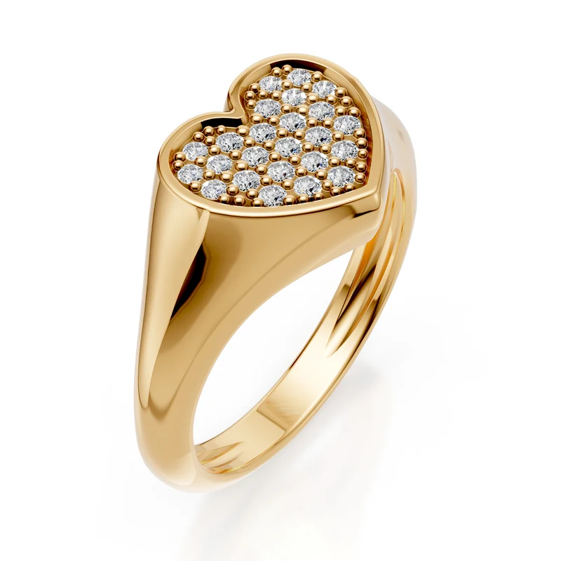 World Diamond Group anello mignolo cuore mis10 con diamanti oro giallo ACH004DIG-24071110001