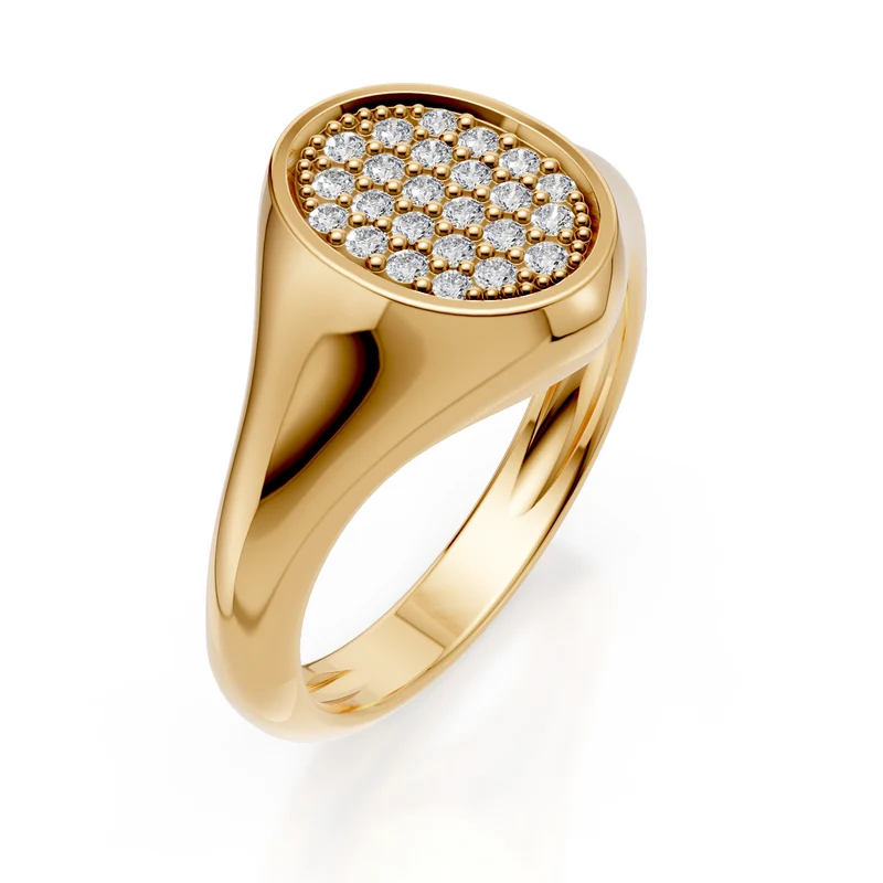 World Diamond Group anello mignolo ovale mis10 con diamanti oro giallo ACH002DIG-24071110004