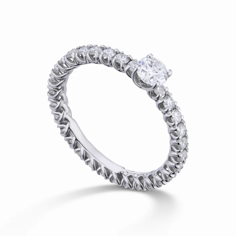 Golay anello girodito lineare grace con solitario ct 0,3 ABTRE1475-23059110016