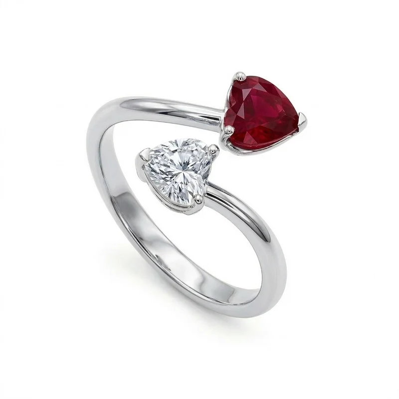 Golay anello bilogy contrarier cuori rub 6x5 e diamante ABL844DRU65B-26070110069