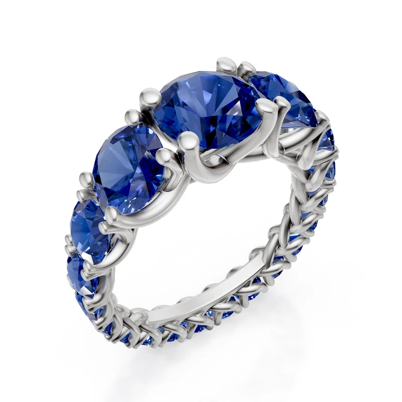 Golay anello girodito grace scalare con zaffiri blu ABIC1498ZB
