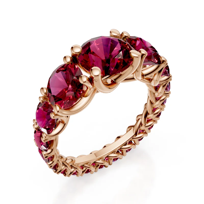 Golay anello girodito grace scalare con rubini ABIC1498RR