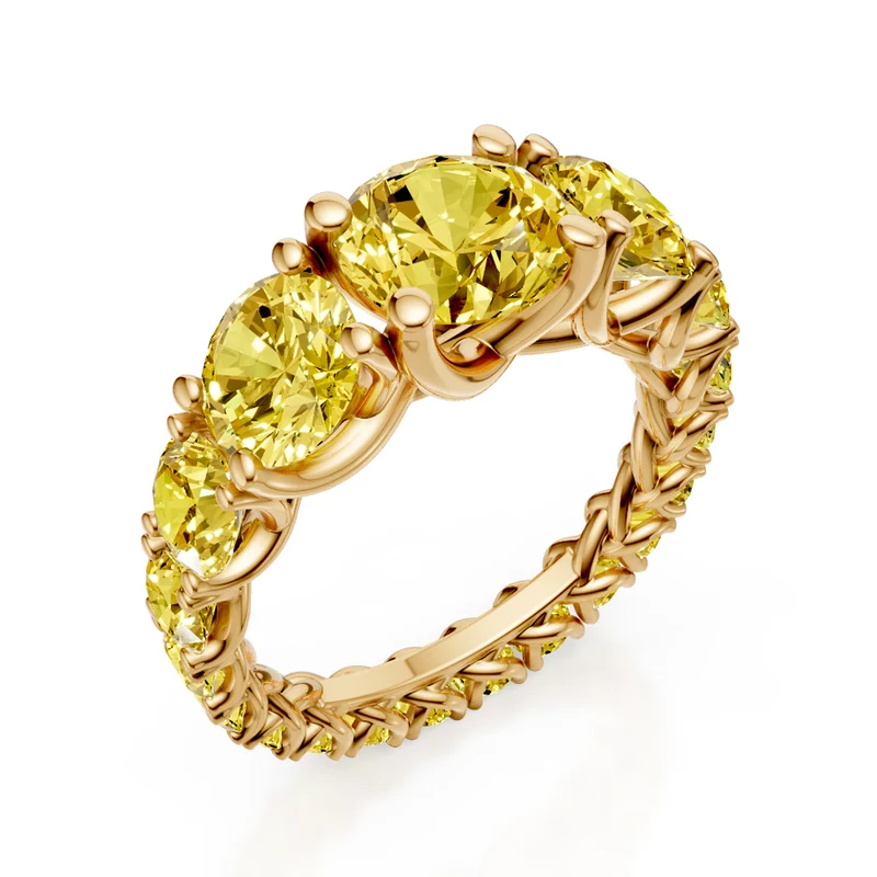 Golay anello girodito grace scalare con zaffiri gialli ABIC1498GZG