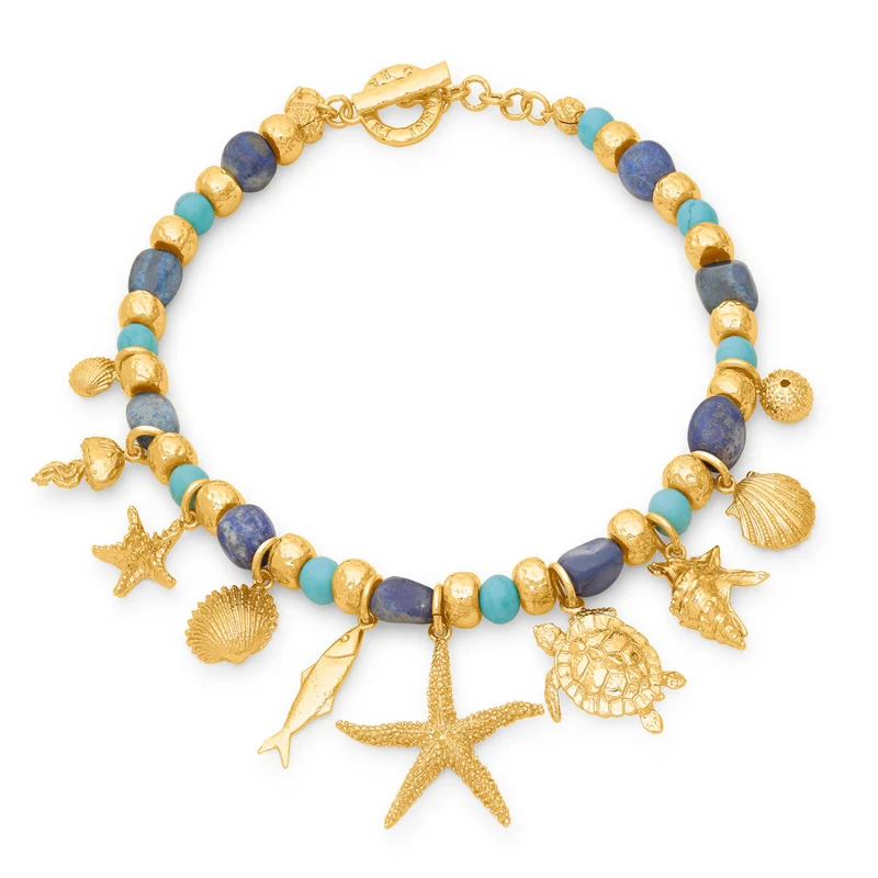 Giovanni Raspini collana grand bleu Collana placcata oro 18 kt con lapislazzuli e aulite N0070