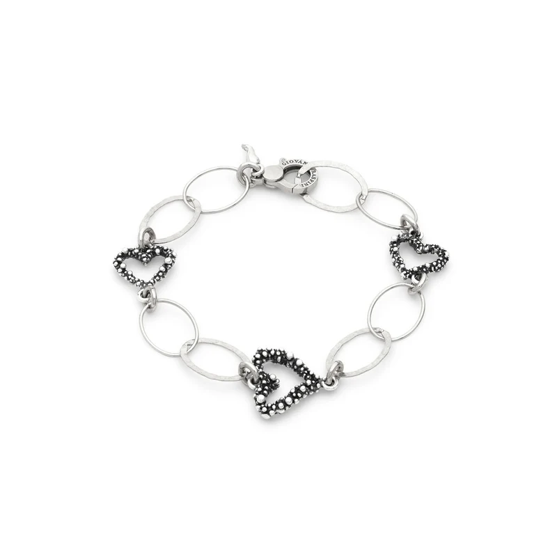 Giovanni Raspini bracciale cuori e catena Bracciale in Argento 925 12616