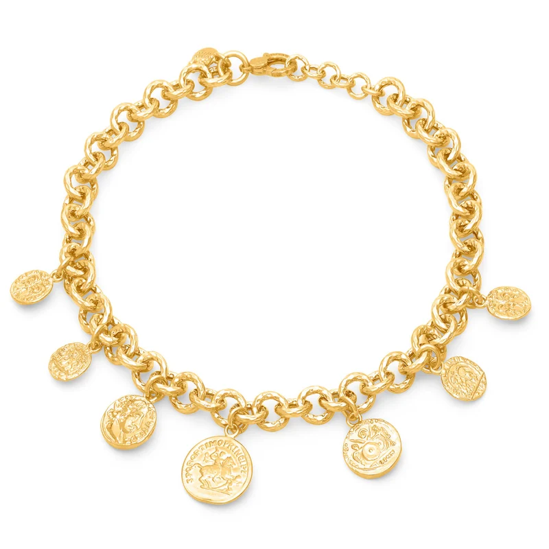 Giovanni Raspini collana pueblo monete Collana placcato oro 18 kt N0068