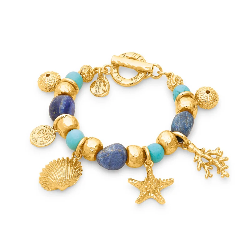 Giovanni Raspini bracciale grand bleu Bracciale placcato oro 18 kt con lapislazzuli e aulite N0071