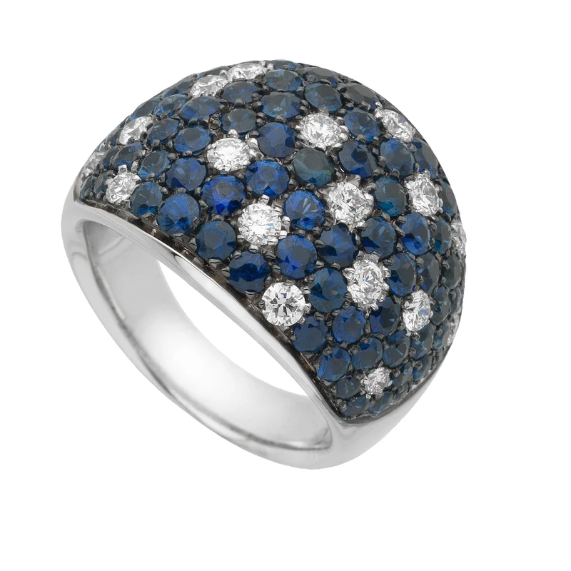 Golay anello bombato pave' zaffiri + spot ABE1193BS-16047000063