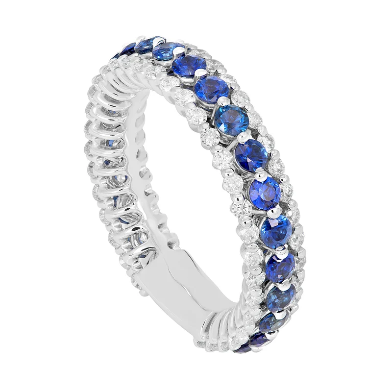 Golay anello multifila 3 file diamanti e zaffiri ABE1034-0523Z-11334110008