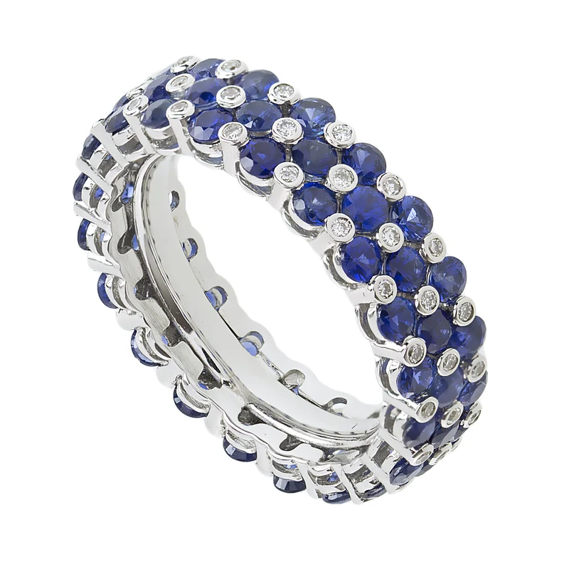 Golay veretta giro 3 file con diamanti e zaffiri AB2781BS-17355000051
