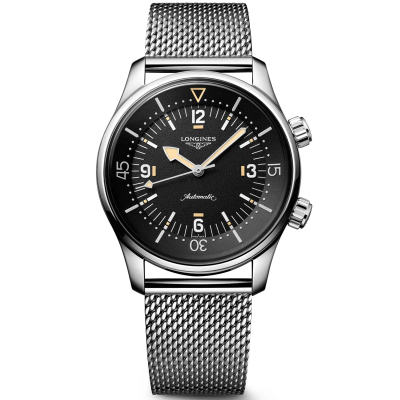 Longines orologio Legend Diver 59 42mm nero automatico acciaio L3.795.4.59.9