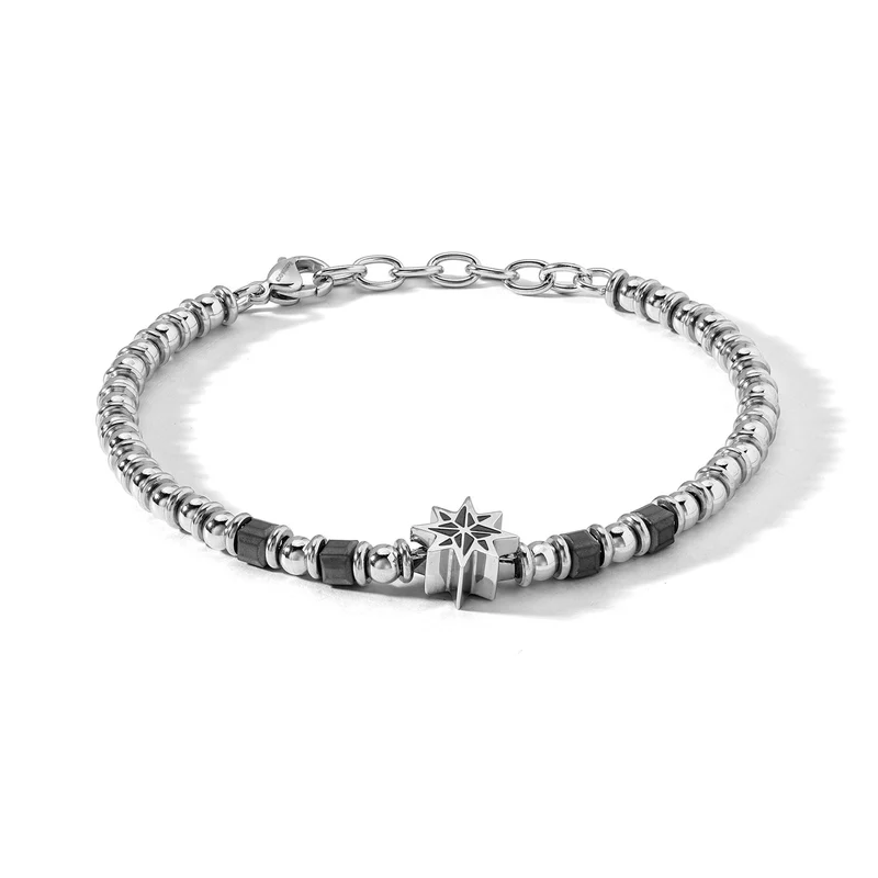 Comete Bracciale Rosa dei Venti in Acciaio ed Ematite grigia UBR1265