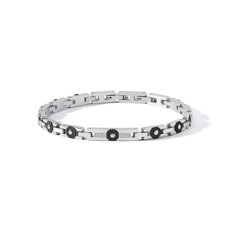 Comete Bracciale in Acciaio, pvd nero e Diamanti bianchi UBR1281