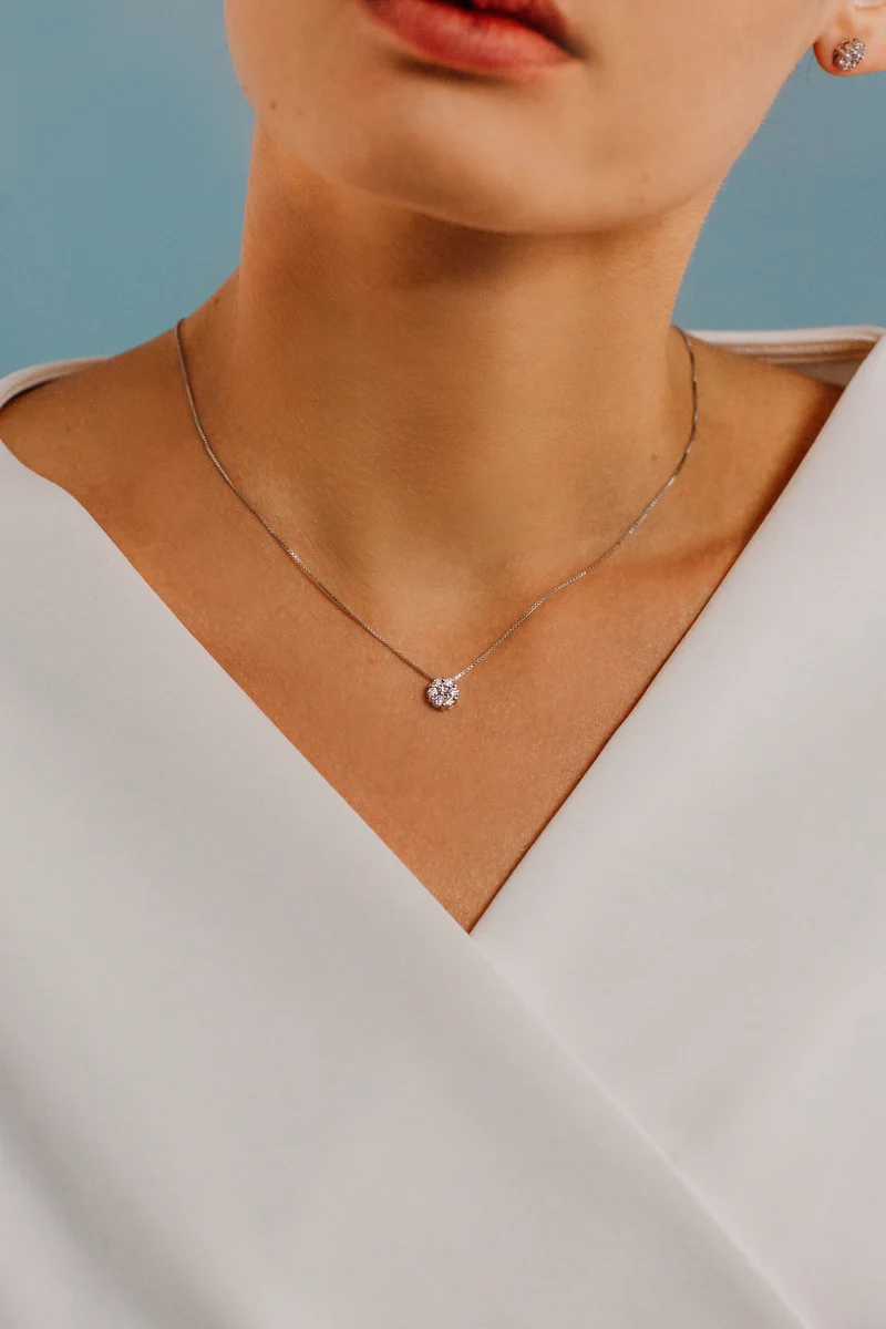 Comete Girocollo in Oro rose di Diamanti GLB1549