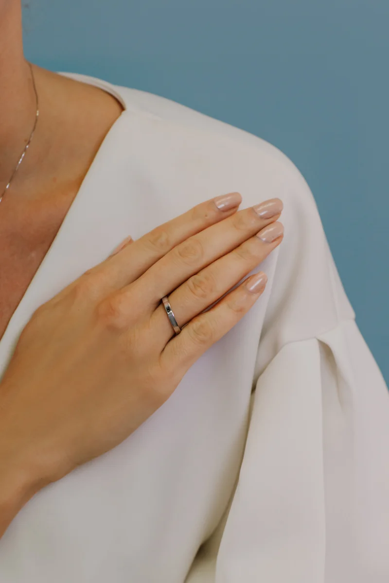 Comete Fedina in Argento Cuore interno Uomo ANG111M18M