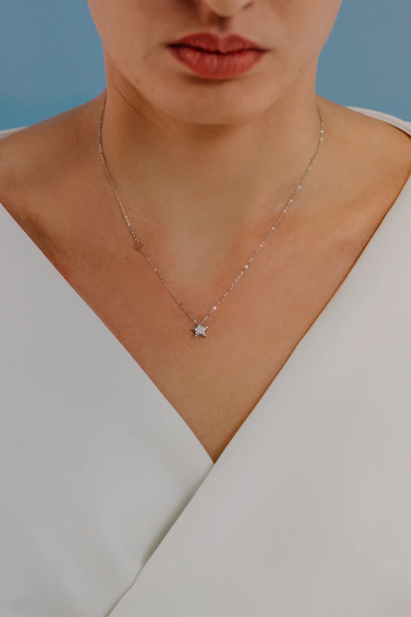 Comete Girocollo in Oro bianco e Diamanti GLB1503