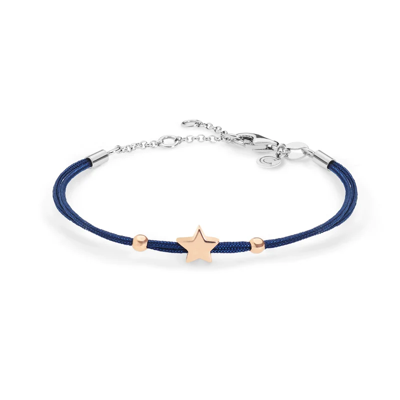 Comete Bracciale Stella in argento cordino blu BRA158
