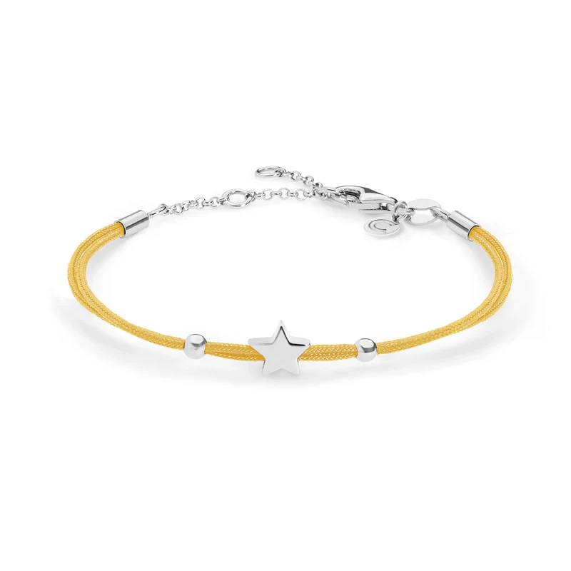 Comete Bracciale Stella in argento cordino giallo BRA160