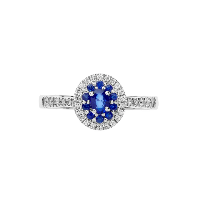 Comete Anello in Oro Diamanti e Zaffiri blu ANB2579