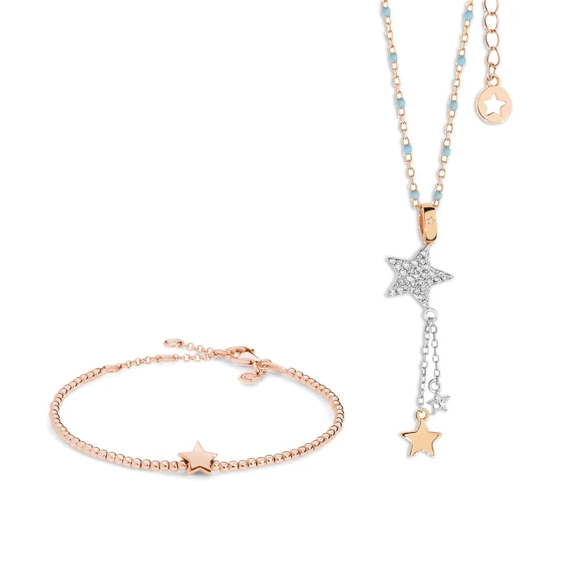 Comete Collana e Bracciale Stella in Argento rosè KIT228153
