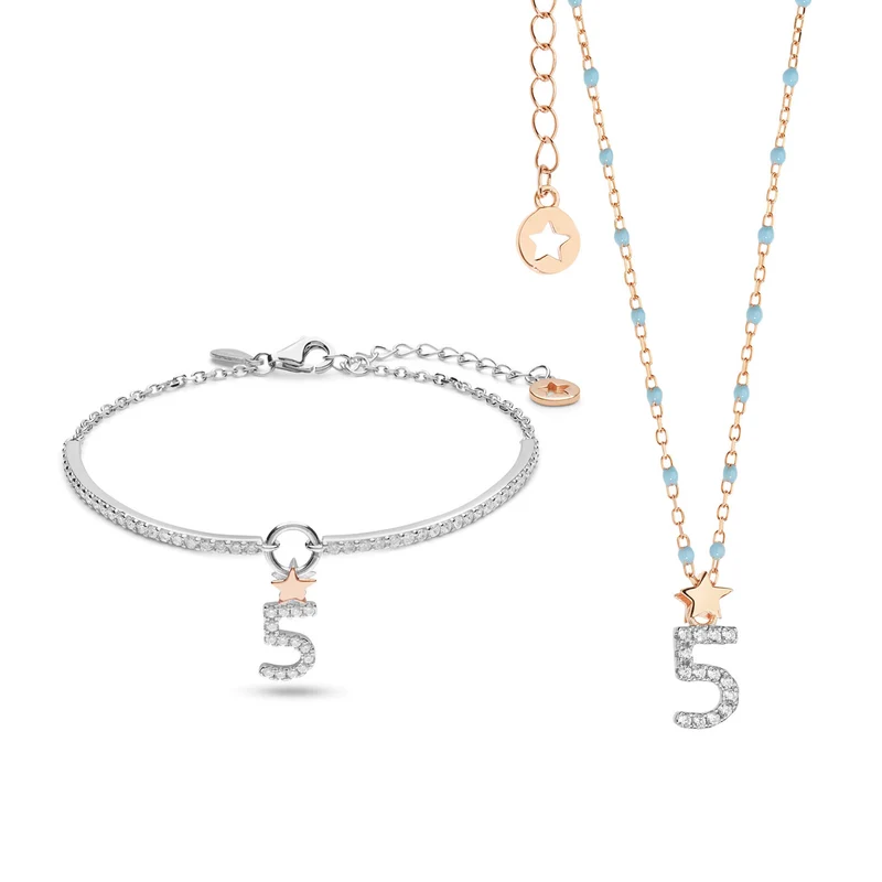 Comete Collana e bracciale in Argento numero 5 KIT203207