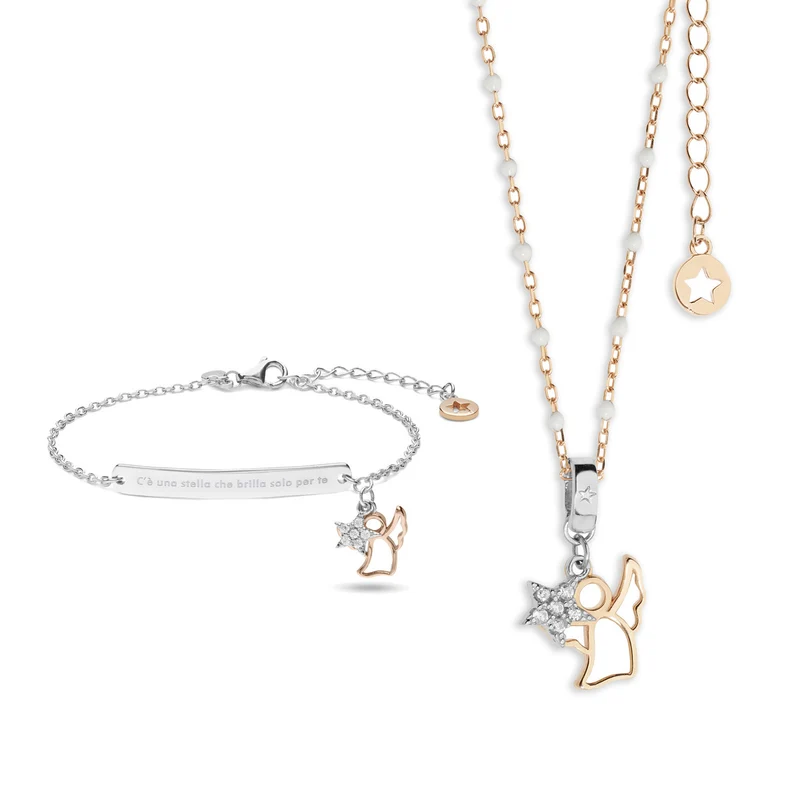 Comete Bracciale e Collana Argento con Angelo KIT221218