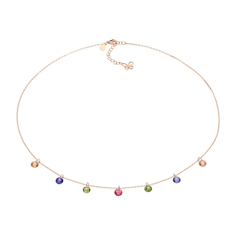Comete Girocollo in Argento e cristalli briolette multicolor GLA171