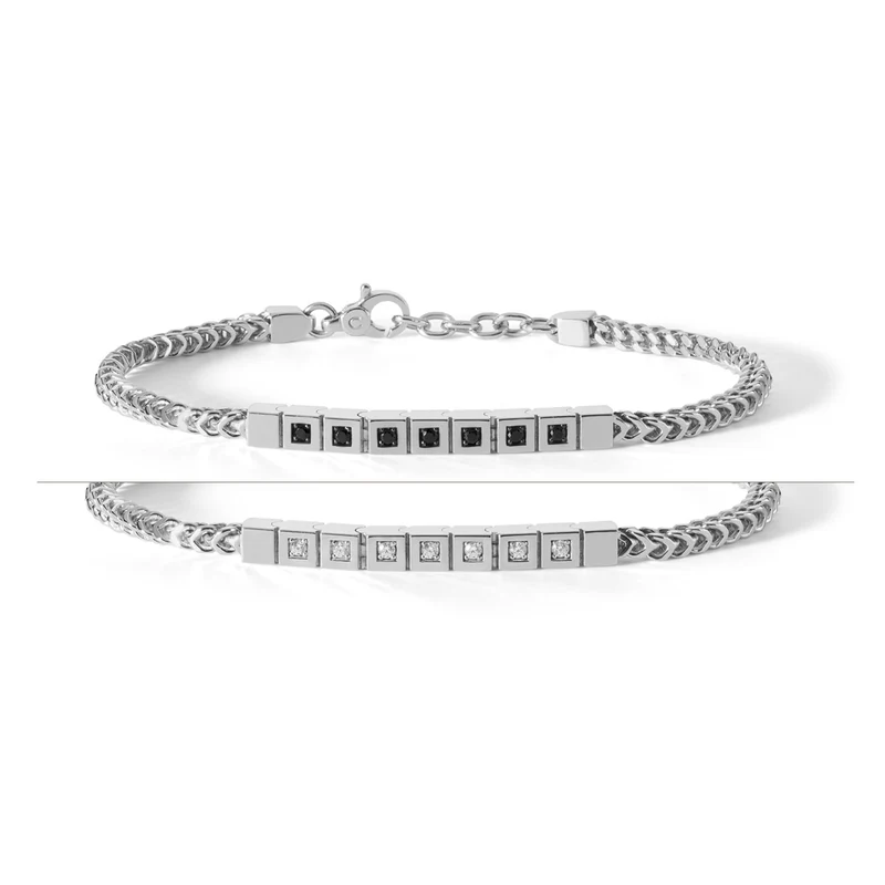Comete Bracciale Tennis in Argento e zirconi bianchi e neri UBR895