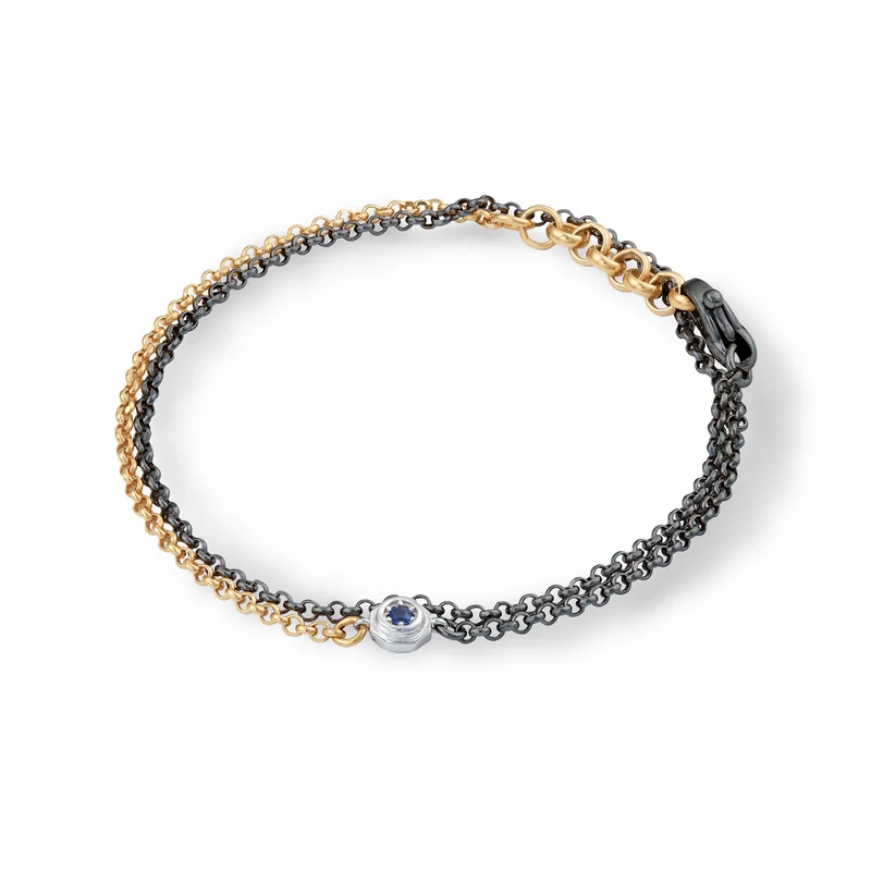 Comete Bracciale in Argento double, giallo e brunito UBR1047