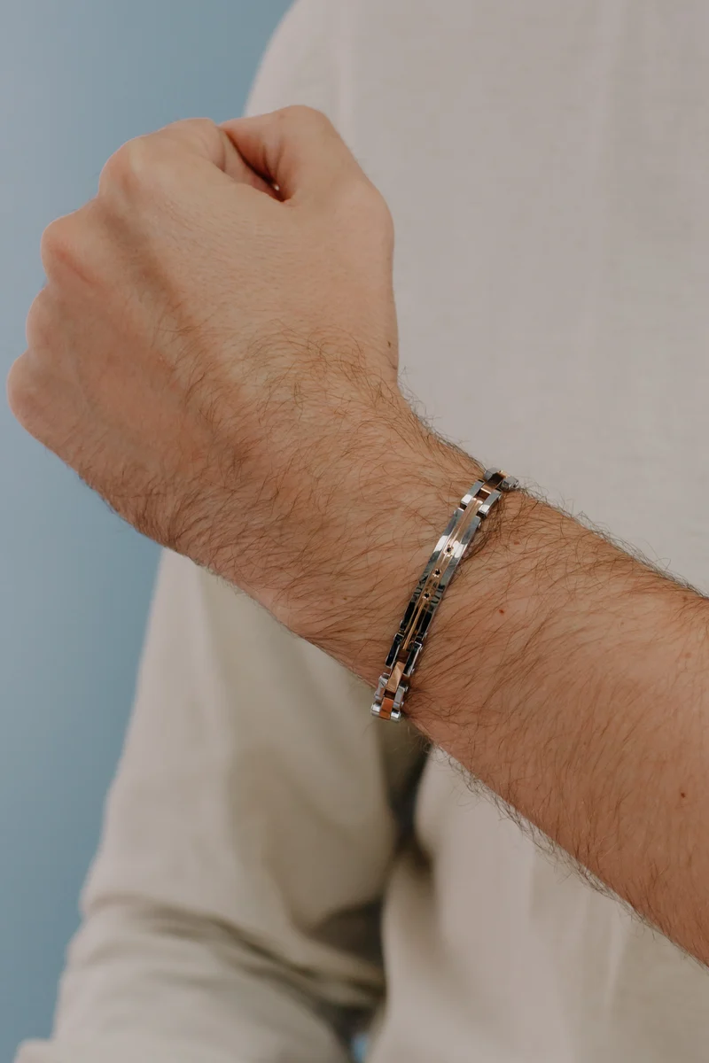 Comete Bracciale in Acciaio Pvd rosa e Zirconi UBR1038